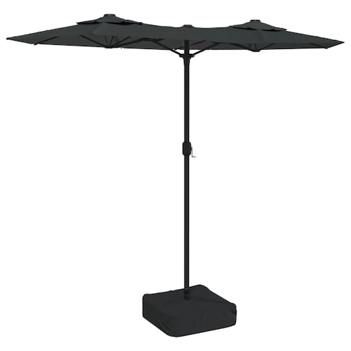 vidaXL Podwójny parasol ogrodowy, antracytowy, 316x145 cm