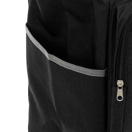 Wózek zakupowy na kółkach z pojemną komorą i kieszonkami