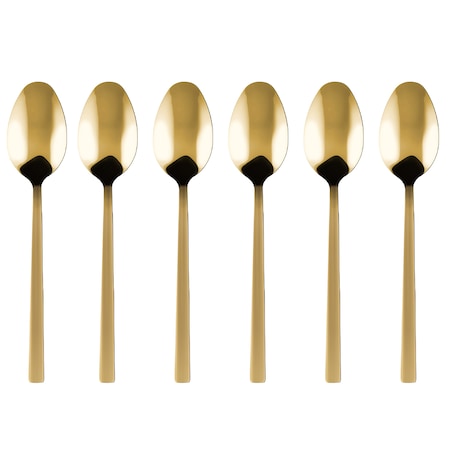 Komplet 6 łyżeczek do herbaty Piano gold w pudełku 29507