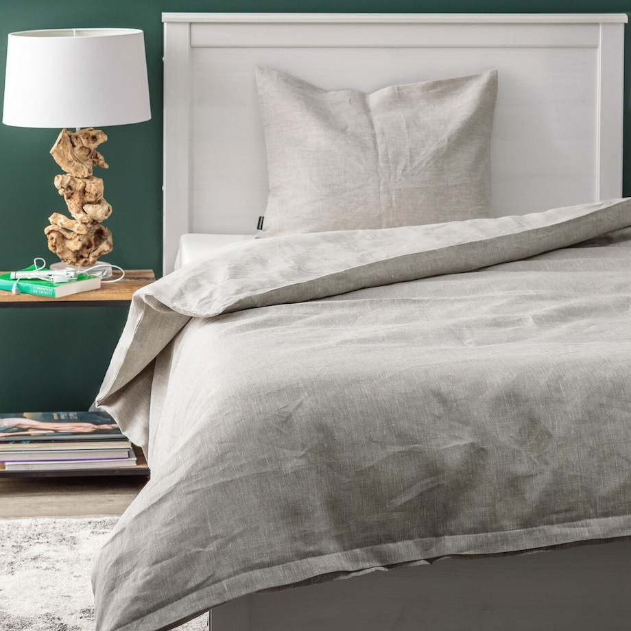 Komplet pościeli lnianej Linen 150x200cm natural, 150 x 200 cm / 1 x 50 x 60 cm