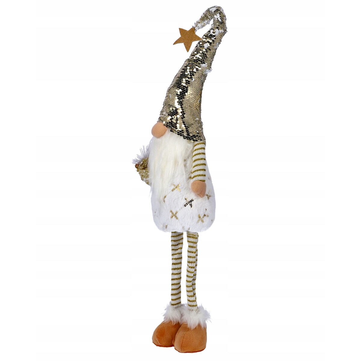 SKRZAT świąteczny KRASNAL gnom Mikołaj DUŻY biały