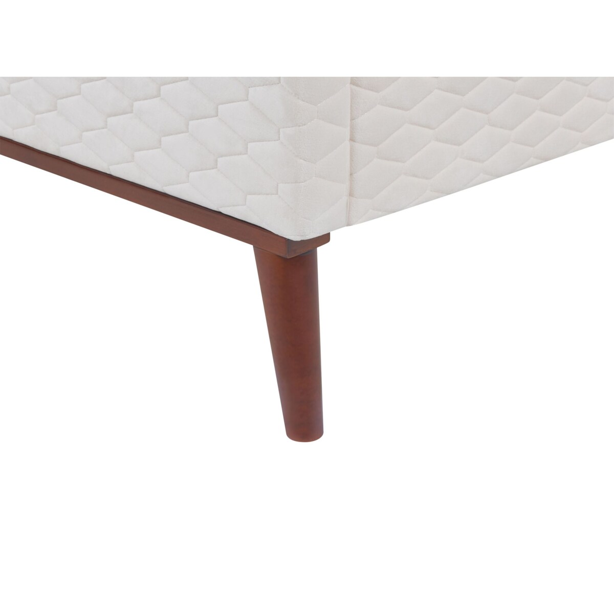 Łóżko welurowe 90 x 200 cm złamana biel BAYONNE