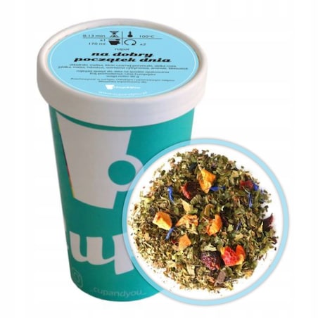 Najlepsza herbata liściasta sypana ziołowa NA DOBRY POCZĄTEK DNIA mięta 80g