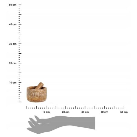 Moździerz z tłuczkiem drewno mango 10 x 10 x 6,5 cm