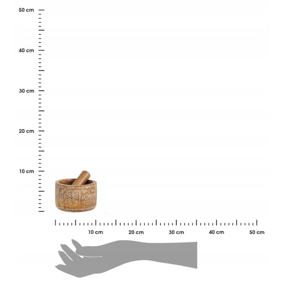 Moździerz z tłuczkiem drewno mango 10 x 10 x 6,5 cm