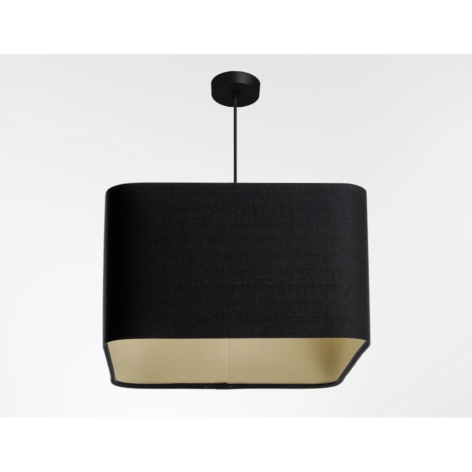 Lampa wisząca KWADRO LEN 005-40w20 czarna/beżowa