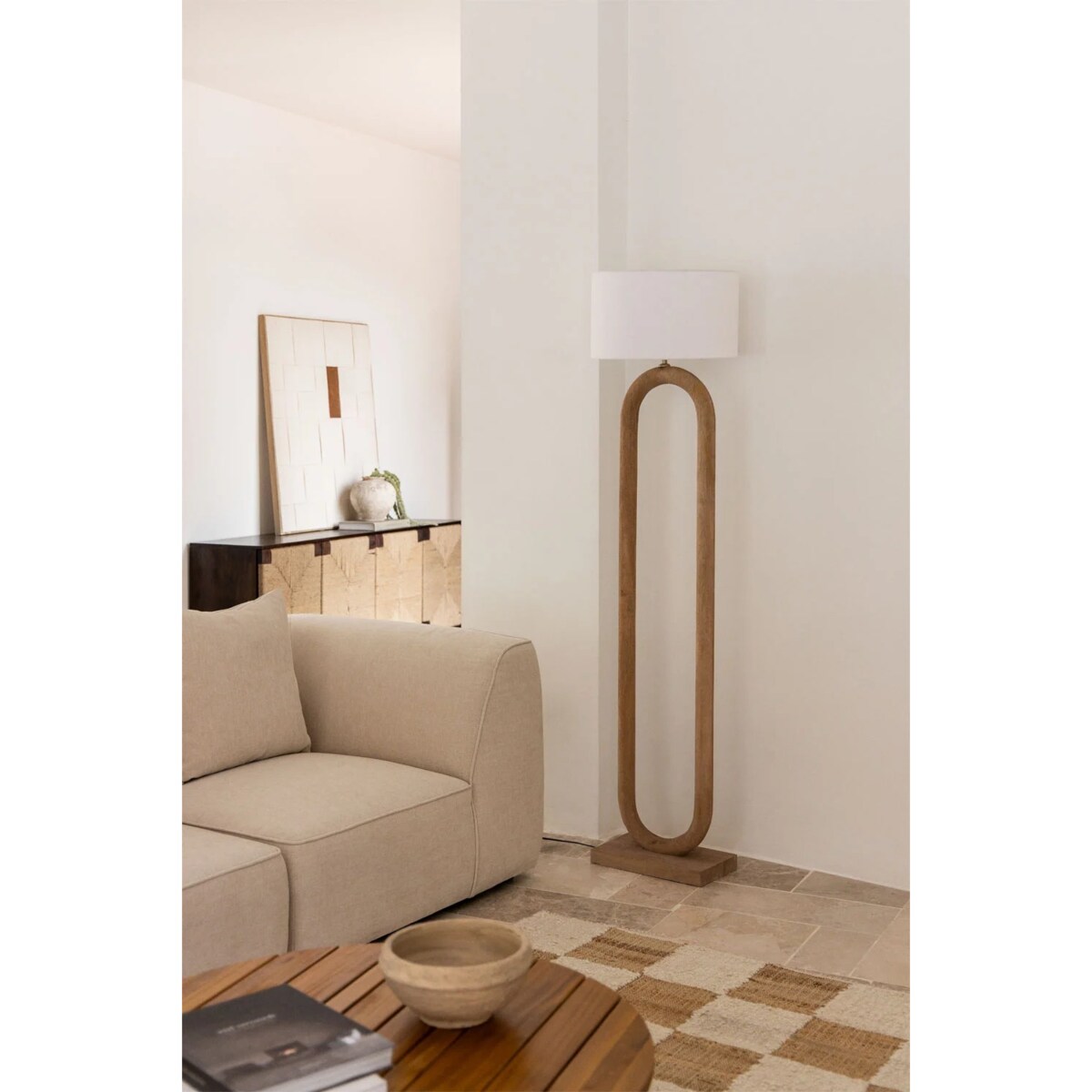 Lampa podłogowa z drewna mango Tiberia 175 cm