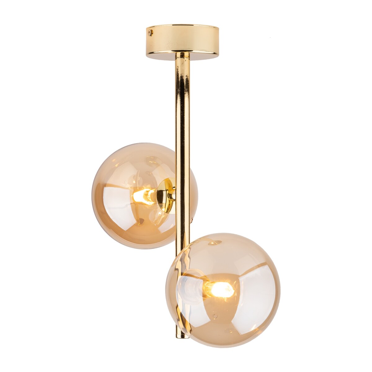 Lampa sufitowa TK Lighting ESTERA GOLD 4547 czarno-złota 2xG9 z białymi szklanymi kloszami, nowoczesna do salonu i sypialni