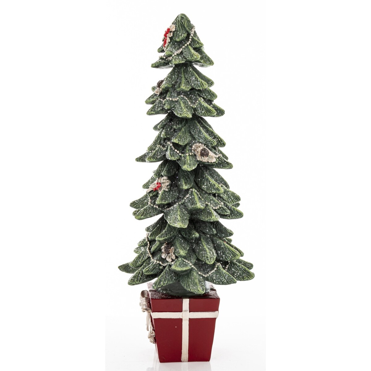 Dekoracja - choinka w czerwonym pudełku 32x13x13 cm