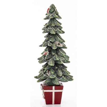 Dekoracja - choinka w czerwonym pudełku 32x13x13 cm