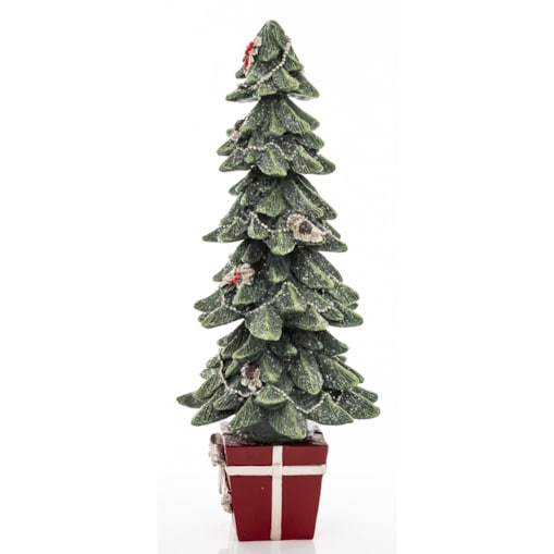 Dekoracja - choinka w czerwonym pudełku 32x13x13 cm