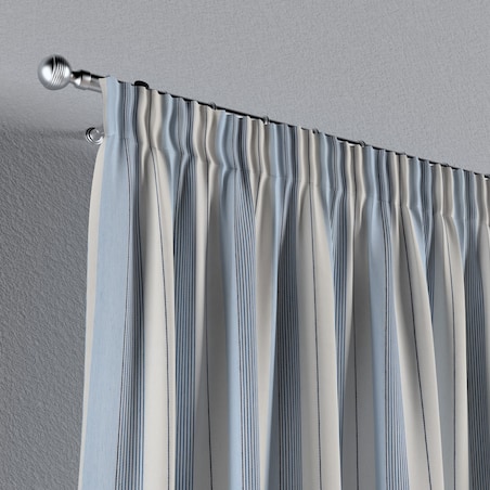 Zasłona na taśmie marszczącej 1 szt. 130x260 niebieskie pasy