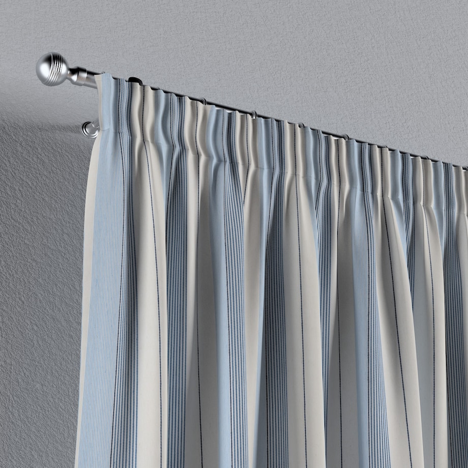 Zasłona na taśmie marszczącej 1 szt. 130x260 niebieskie pasy