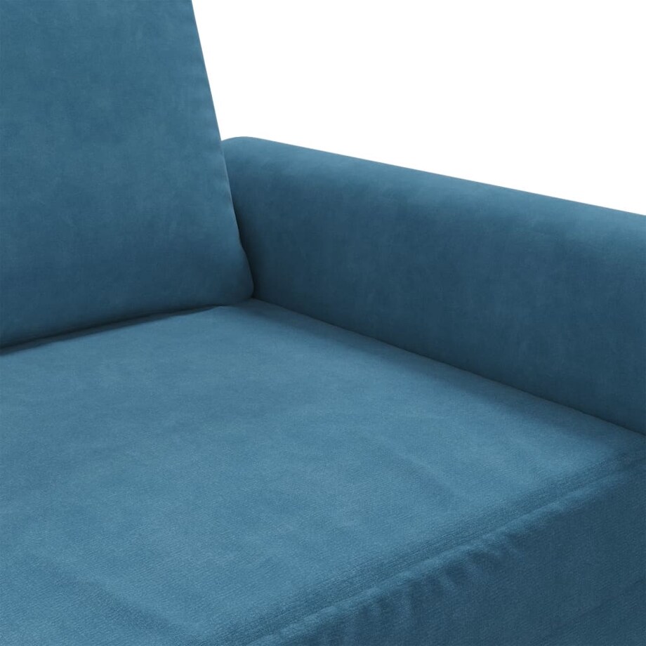 vidaXL Sofa 3-osobowa, niebieski, 180 cm, tapicerowana aksamitem