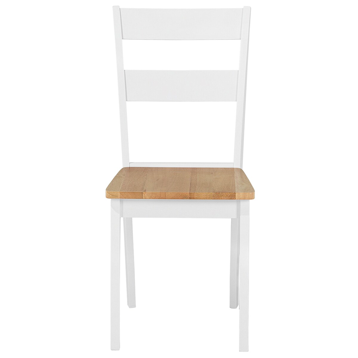 Zestaw 2 krzeseł do jadalni drewniany jasny z białym GEORGIA