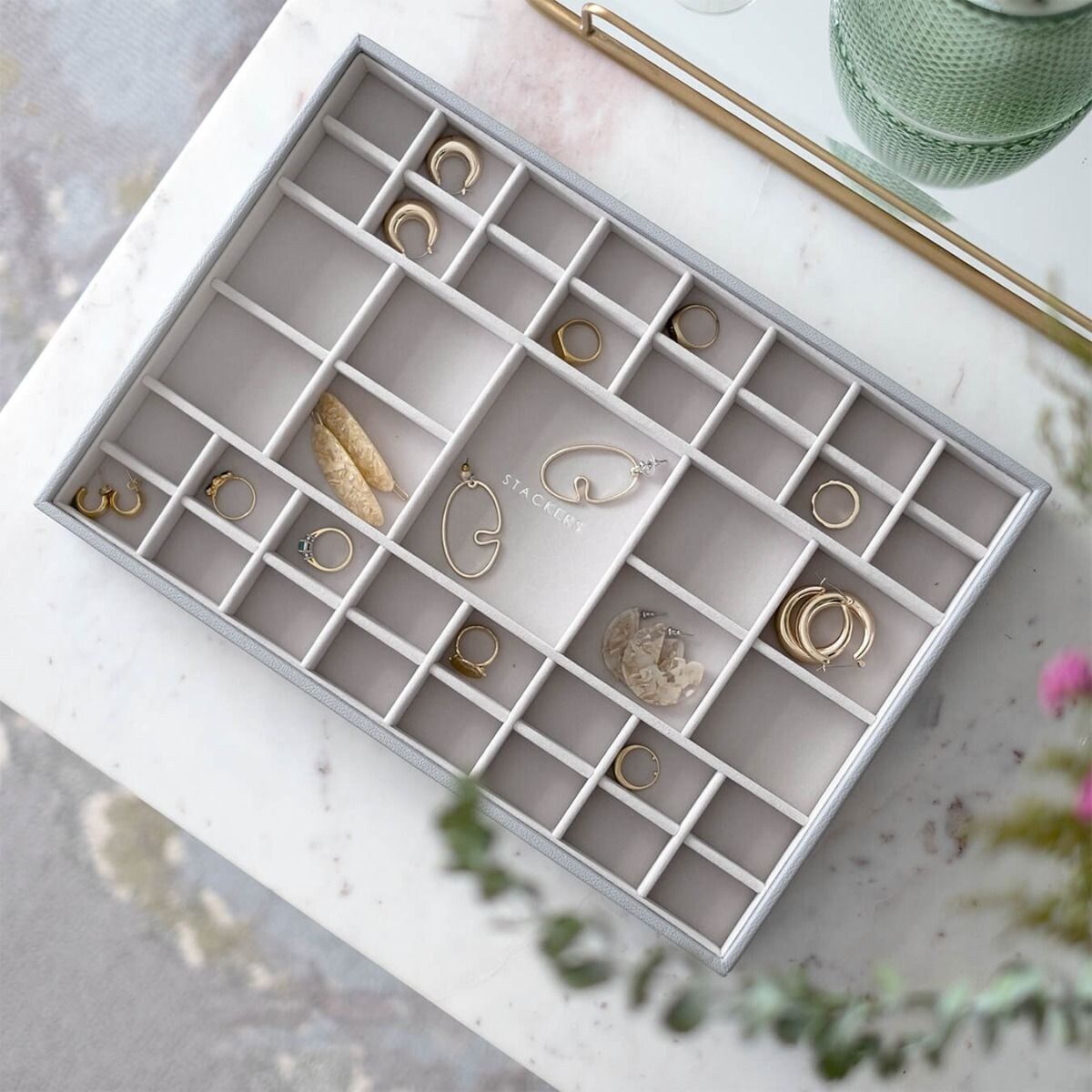 Szkatułka na biżuterię Stackers 41 komorowa supersize kamienna szarość