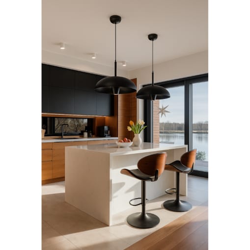 LAMPA WISZĄCA ALUMINIOWA VESPERA CZARNA