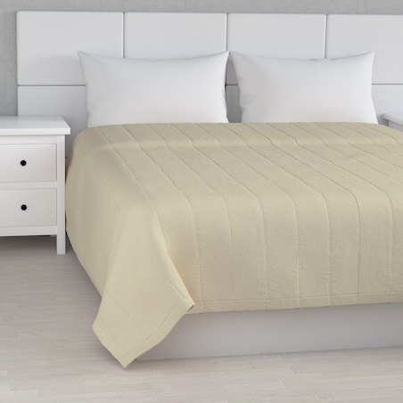 Narzuta pikowana w pasy 200x210 kremowy szenil