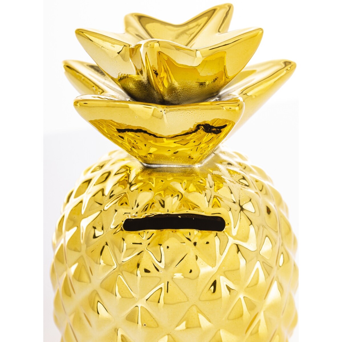 Skarbonka ceramiczna - 15x9x9 cm ANANAS złoty