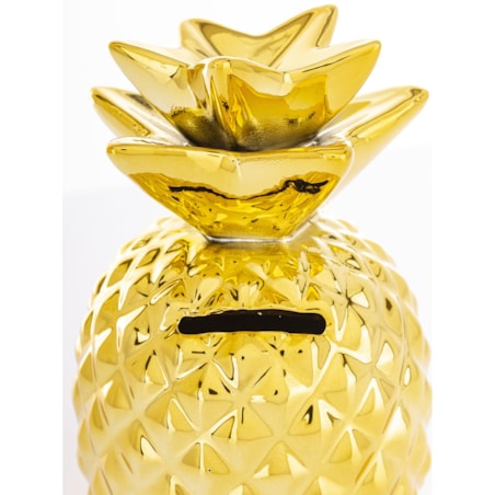Skarbonka ceramiczna - 15x9x9 cm ANANAS złoty