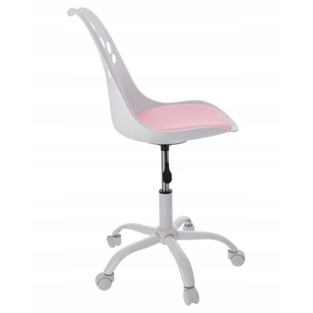 Krzesło obrotowe dla dzieci JOY biało-różowe biurowe
