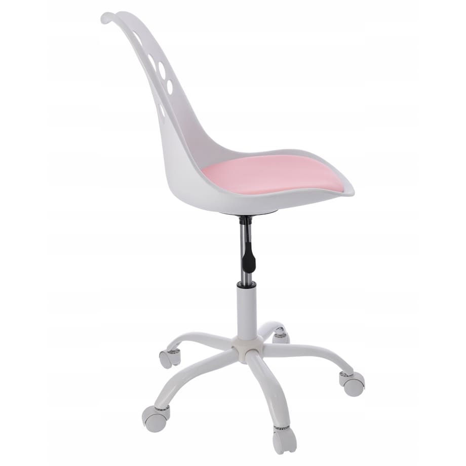 Krzesło obrotowe dla dzieci JOY biało-różowe biurowe