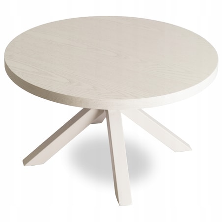 Stolik Kawowy Okrągły Mały Kaszmir Beż Skandynawski Nowoczesny Ława LINCOLN