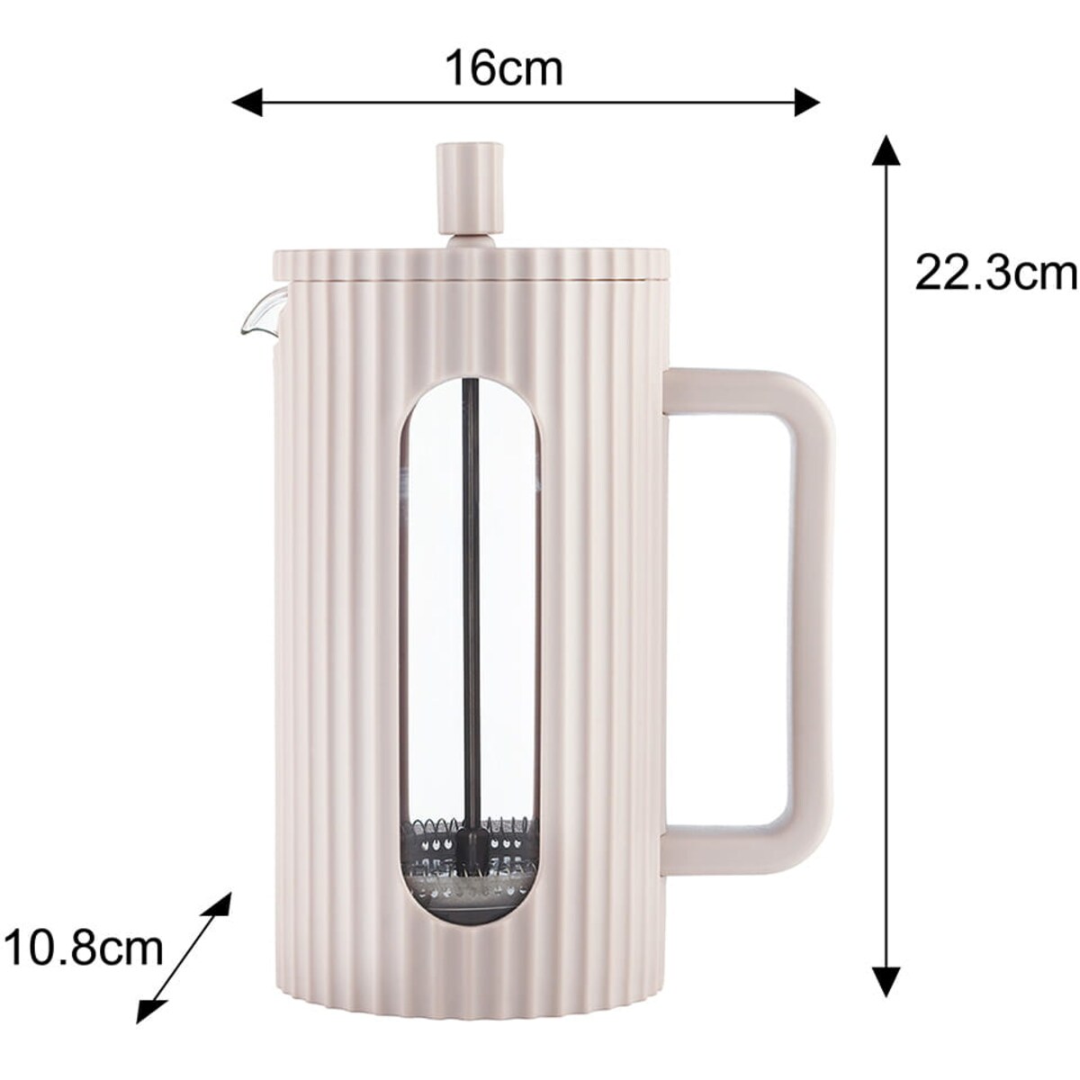 Zaparzacz do herbaty kawy szklany French Press 1000 ml beżowy KLAUSBERG