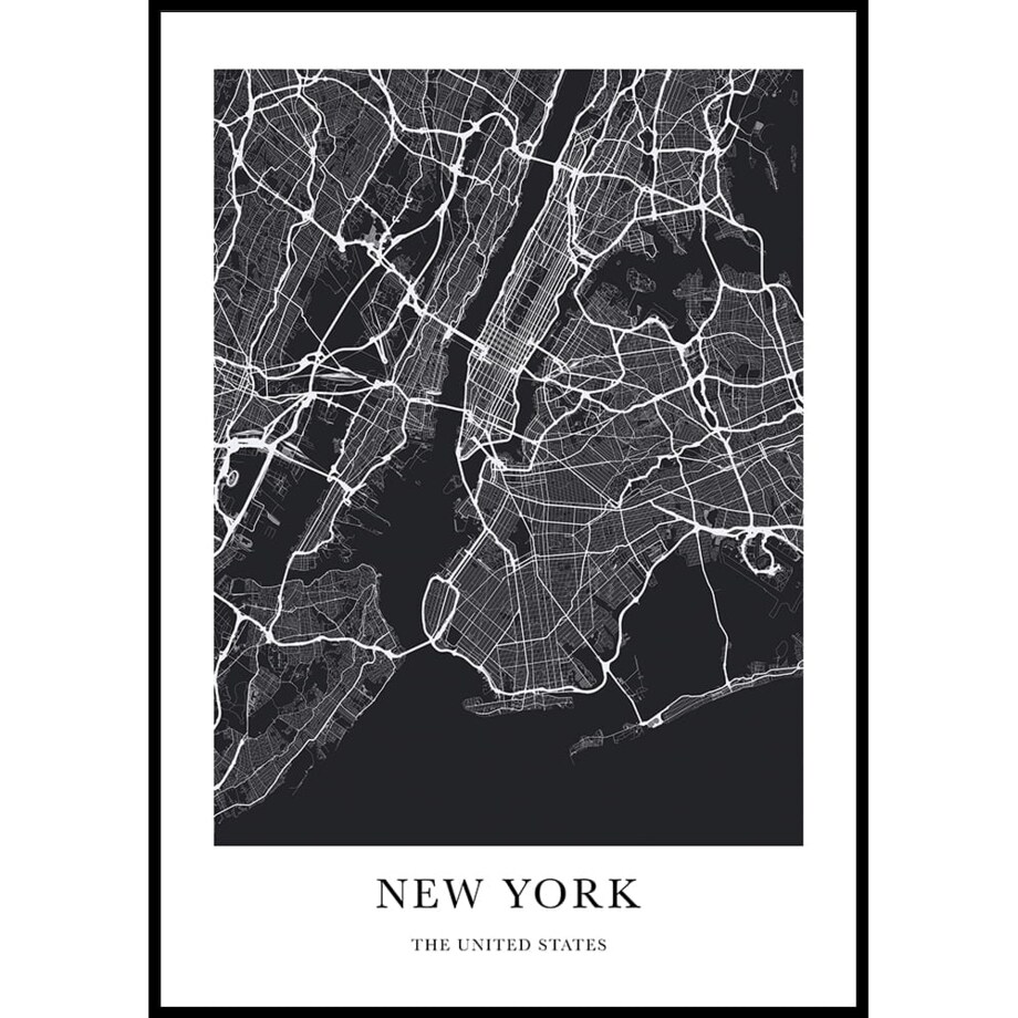 plakat new york mapa - nowy jork 70x100 cm