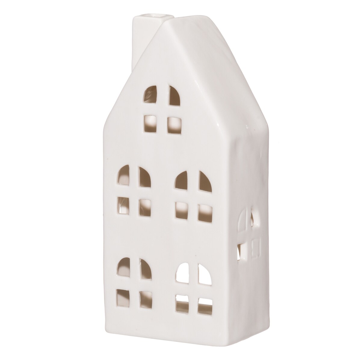 Ceramiczny lampion domek, wys. 17 cm