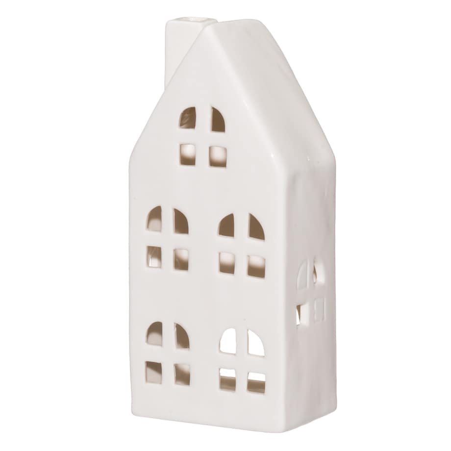 Ceramiczny lampion domek, wys. 17 cm