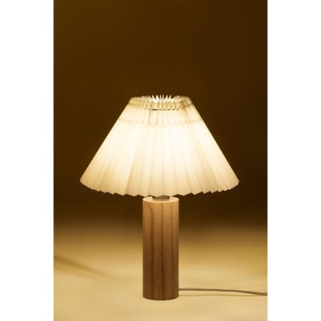 Lampa stołowa z drewna kauczukowego Plisse 50 cm