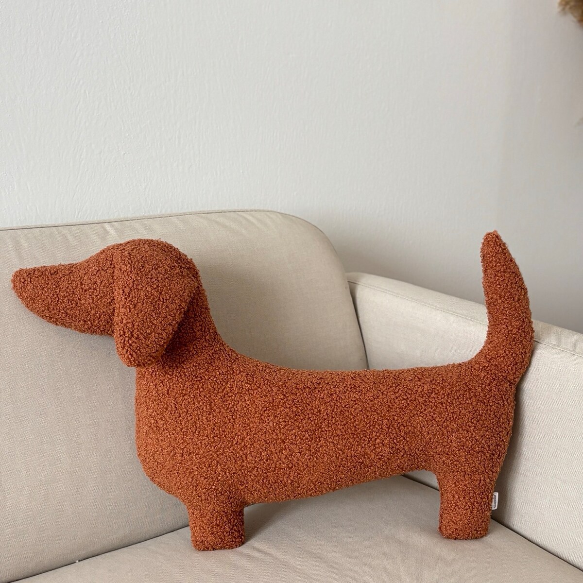 Poduszka pies Jamnik rudy boucle