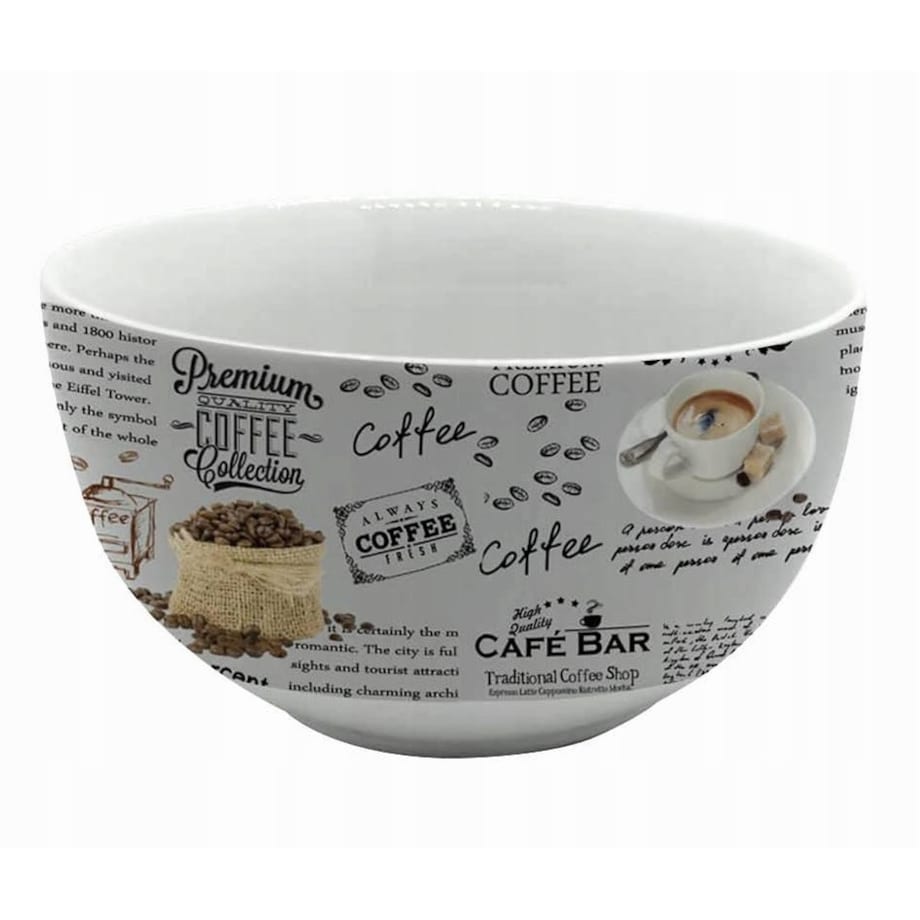 MISKA miseczka na preznt gift śniadanie zupę WZÓR kawa 2 szt komplet