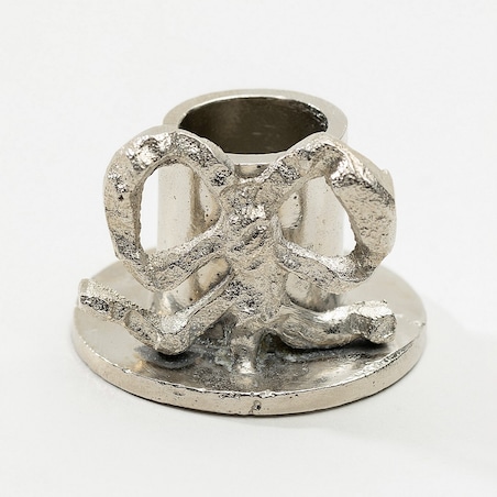 Świecznik Glint 5x5x4 cm boże narodzenie, święta, świąteczne, srebrny, 5x5x4 cm