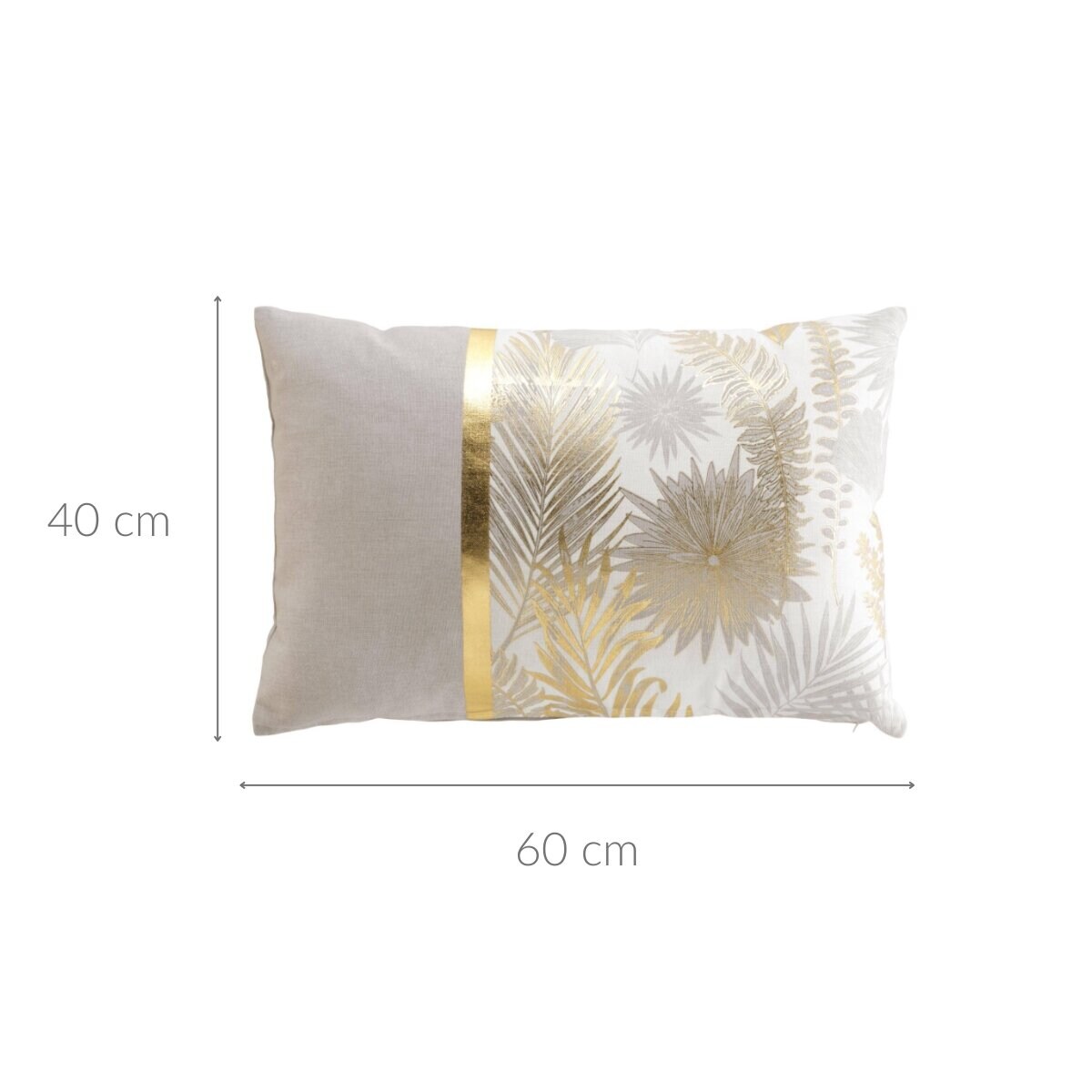 Podłużna poduszka dekoracyjna, złote liście, 40 x 60 cm