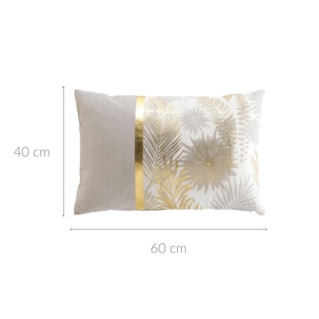 Podłużna poduszka dekoracyjna, złote liście, 40 x 60 cm