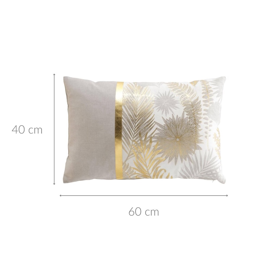 Podłużna poduszka dekoracyjna, złote liście, 40 x 60 cm