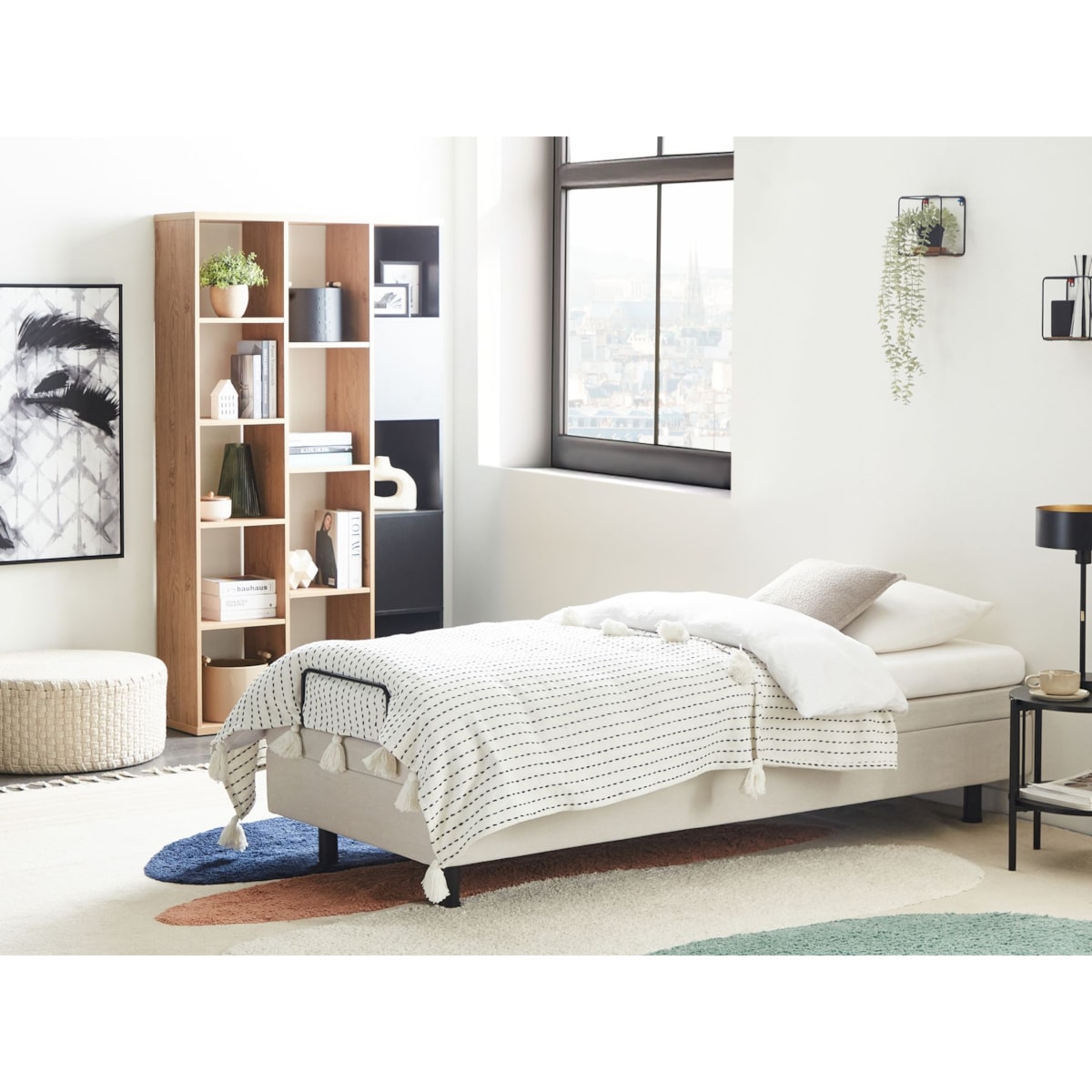 Łóżko regulowane bez zagłówka DUKE II 80 x 200 cm Jasnobeżowy