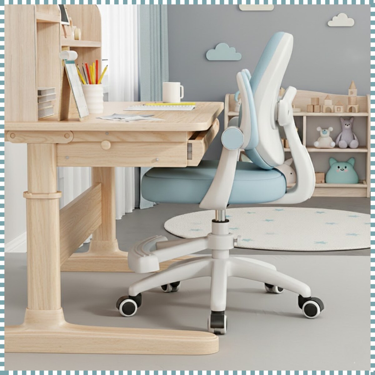 Fotel obrotowy biurowy do biurka krzesło dziecięce ergonomiczny młodzieżowy