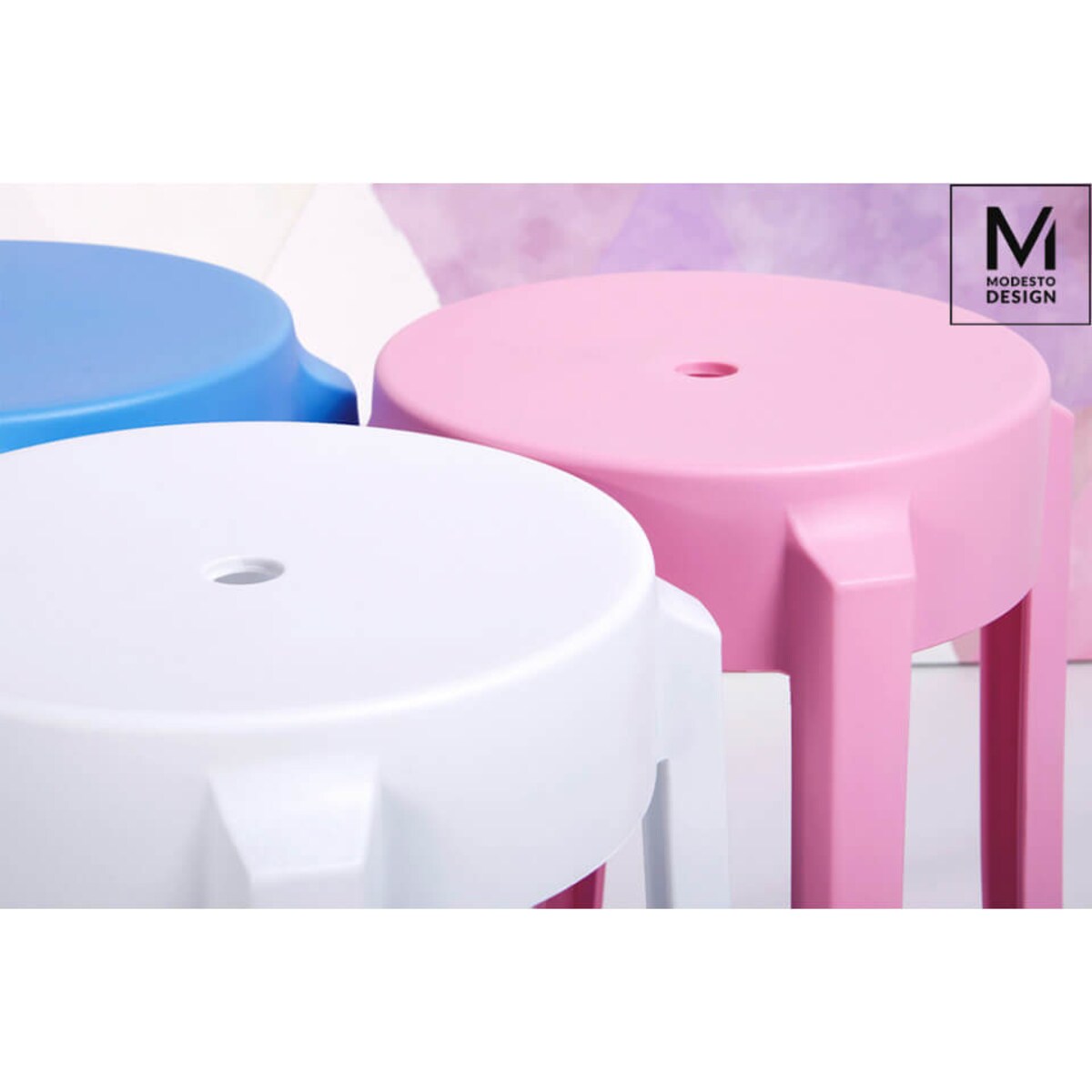 Minimalistyczny stołek Calmar C1070.WHITE King Home kuchenny matowy biały