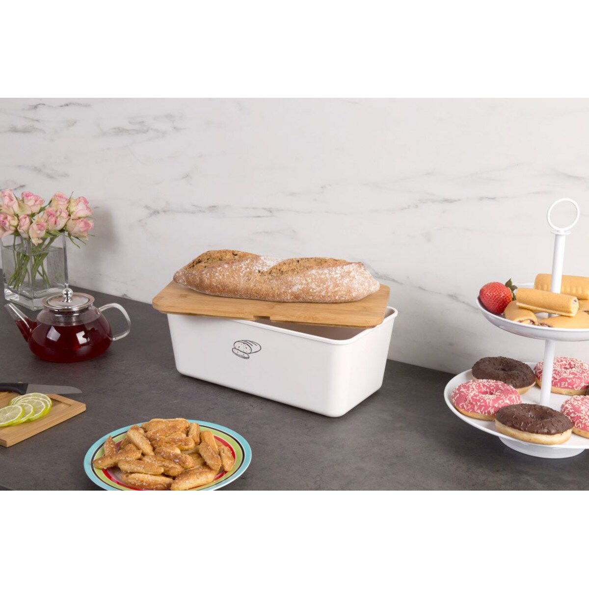 Chlebak z deską do krojenia z bambusa