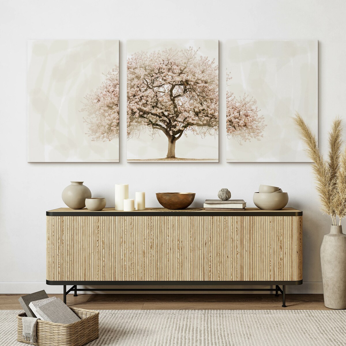 3x Obraz Ścienny Set Abstrakcja Sakura Japońska Wiśnia Styl Boho 30x40cm