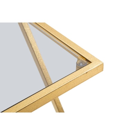 Zestaw stolików pomocniczych z blatem z dymionego szkła