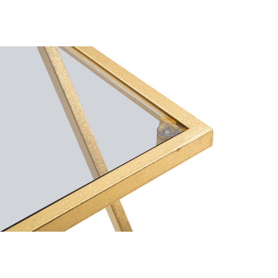 Zestaw stolików pomocniczych z blatem z dymionego szkła