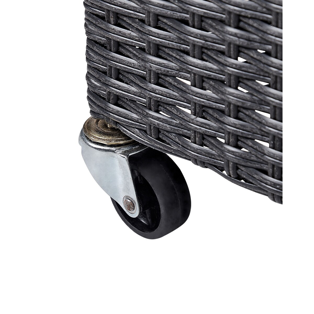 Donica na kółkach z technorattanu czarna BELLIS