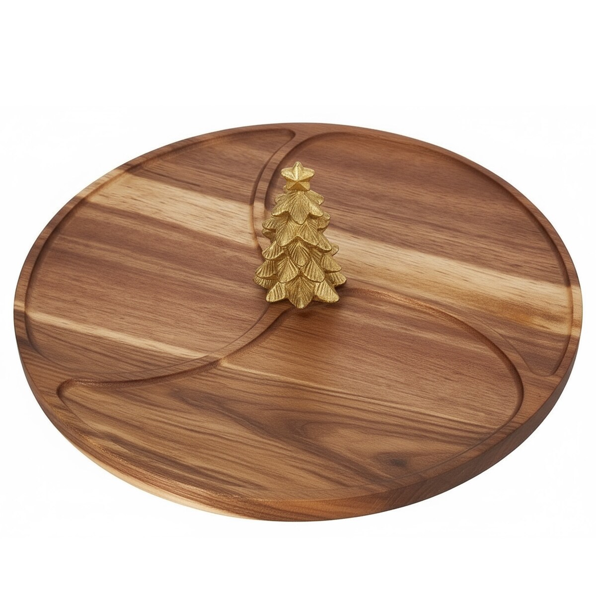 Deska Do Serwowania Świąteczna Boże Narodzenie Zdobiona Okrągła Akacjowa