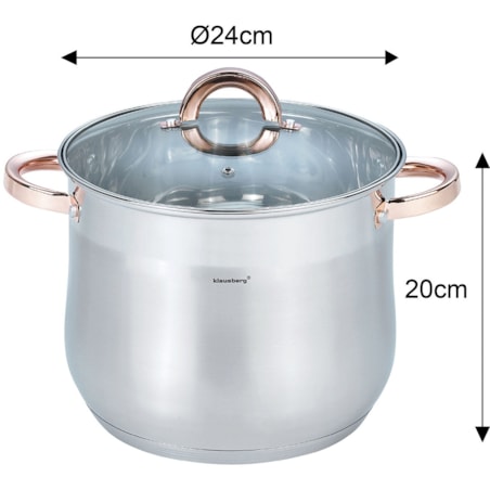 Garnek stalowy gastronomiczny duży 8.6L 24cm Rose Gold KLAUSBERG