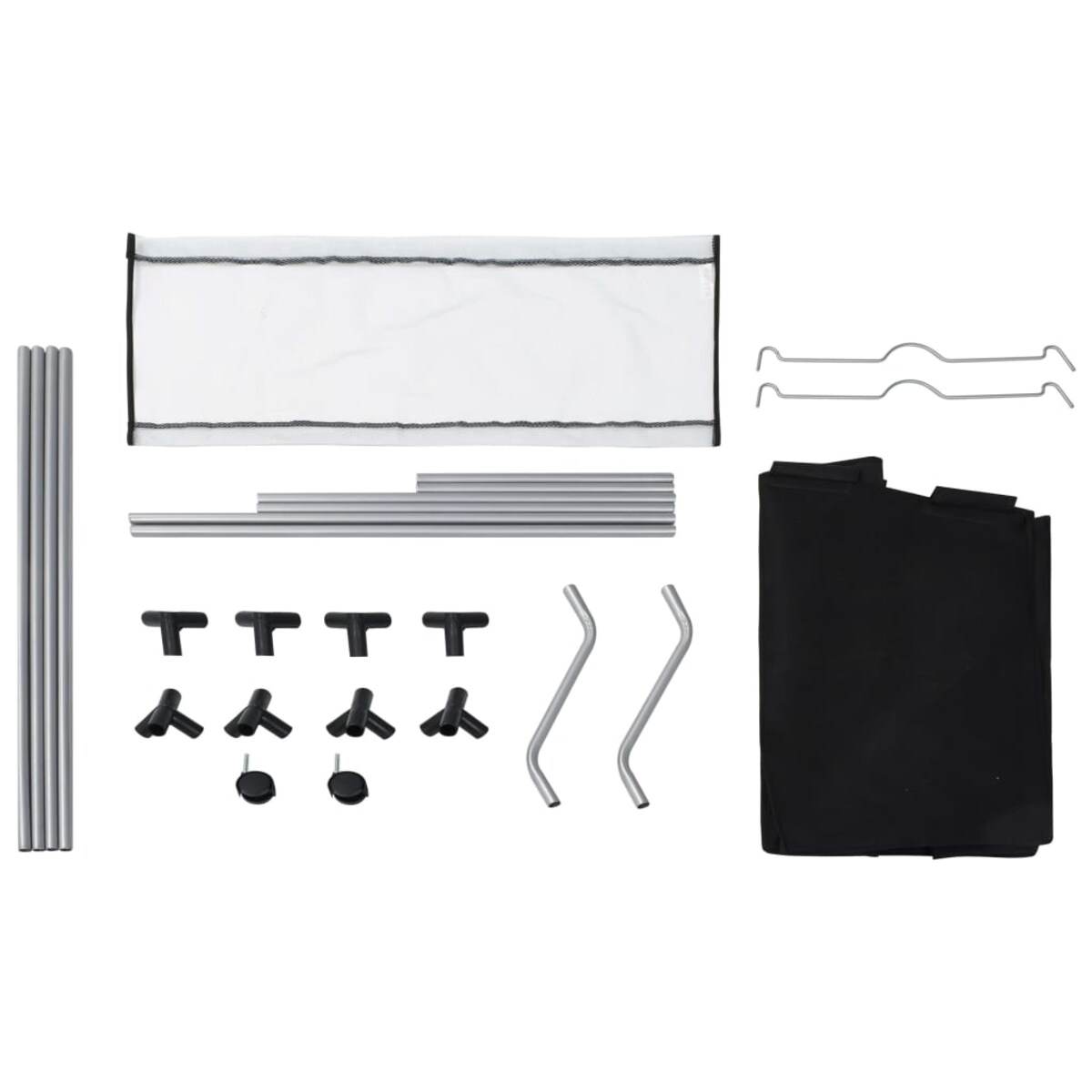 vidaXL Sortownik na pranie z 3 pojemnikami, czarny, stalowy