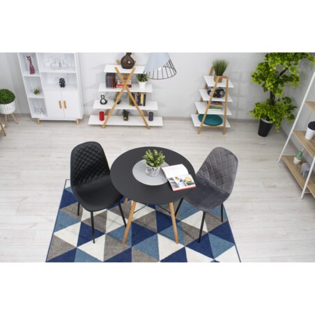 Krzesło Do Jadalni Kuchni Salonu Asti - Ciemny Szary Aksamit X 4